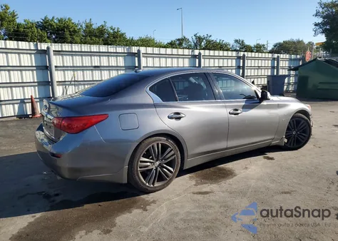 2014 Infiniti Q50 Base z USA, uszkodzony, nr VIN JN1BV7AP4EM685329